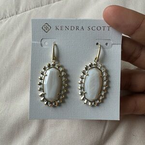 Kendra Scott Dani Gold Color Burst Frame Drop Earrings in White and gold